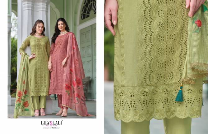 Cotton Carnival 3 By Lily And Lali schiffli Work Cambric Cotton Readymade Suits Wholesale Shop In Surat
